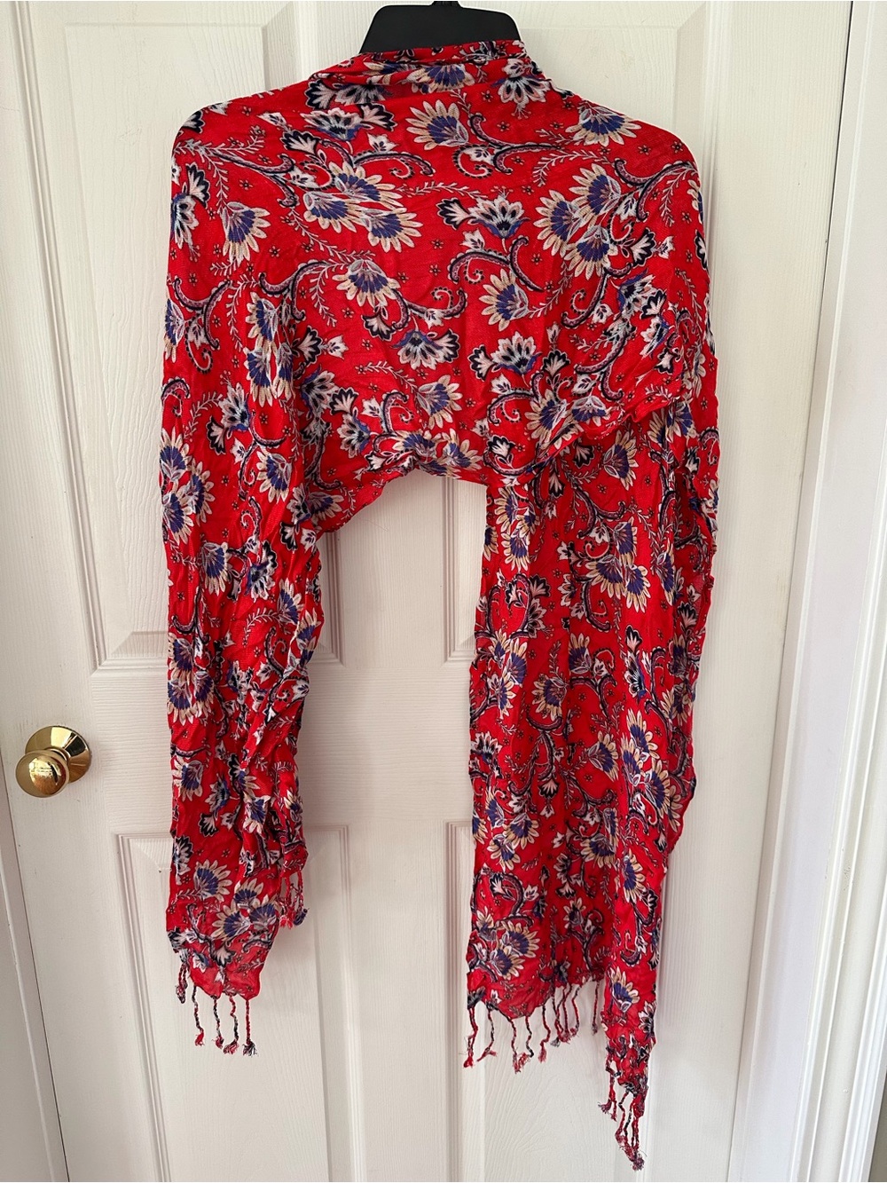 Floral Red Lightweight Scarf Wrap